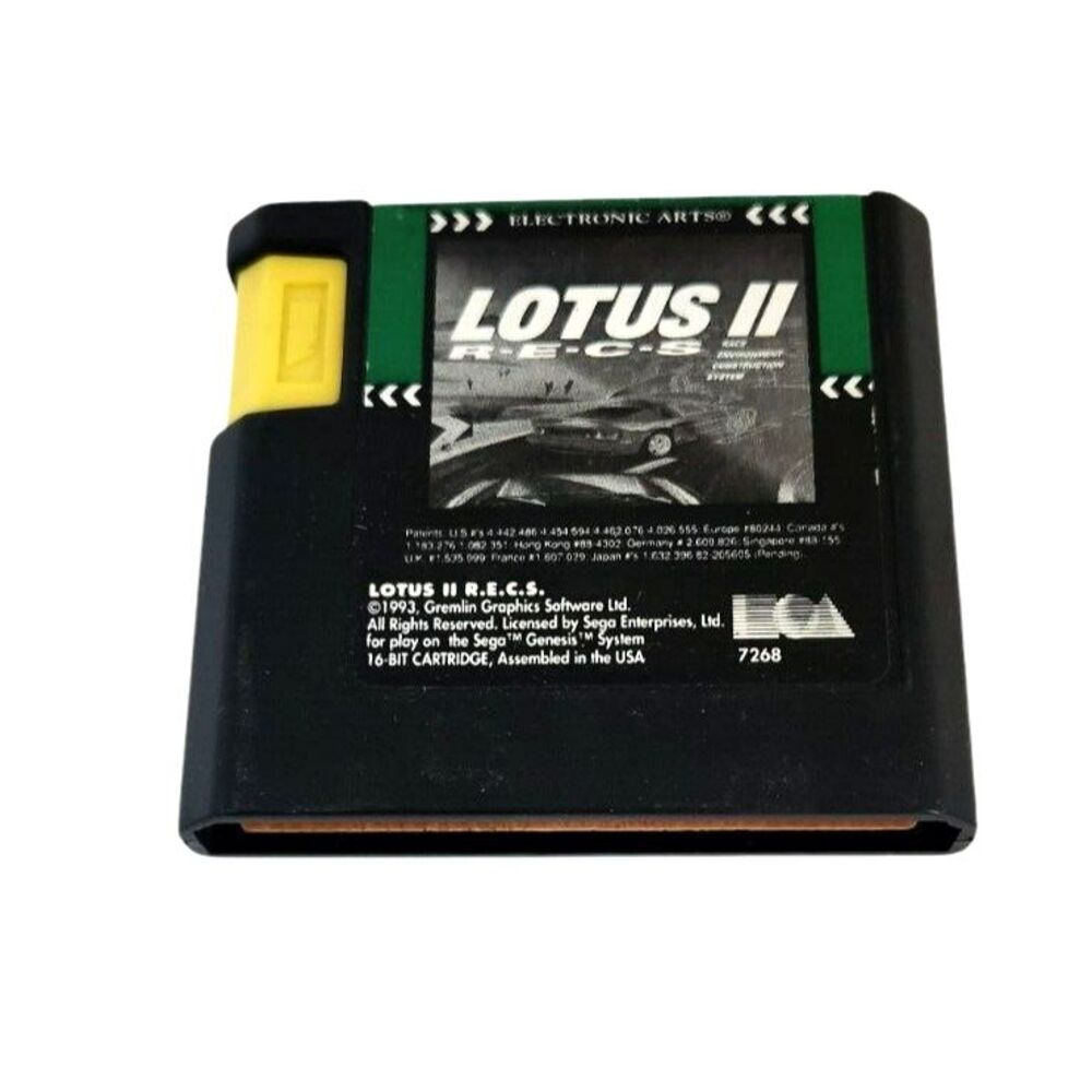 Lotus II RECS Sega Genesis Electronic Arts 1993 Racing Game Cartridge 7268
